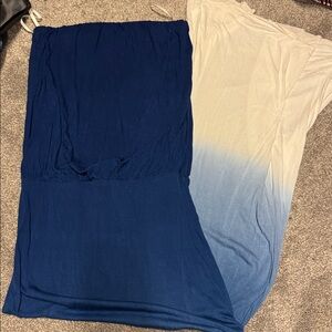 Blue and White Ombre Maxi Dress